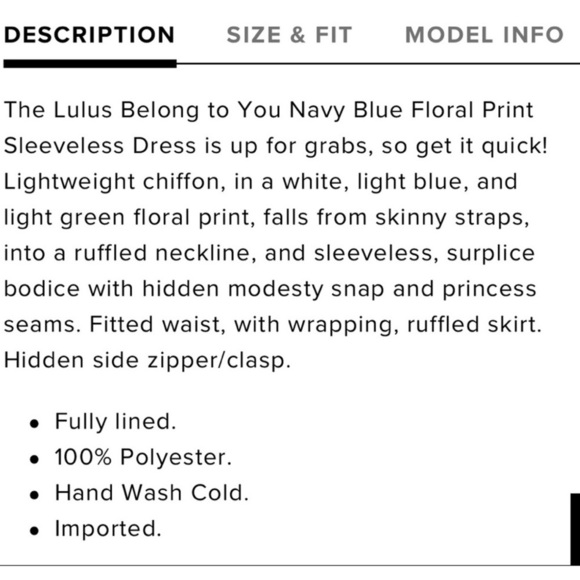 Lulu's Navy Floral Mini Chiffon Dress With a Ruffle V-Neck Size M - Picture 10 of 13